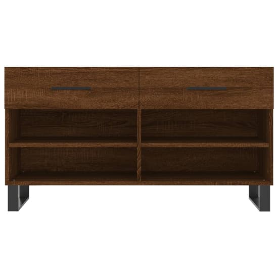 Alivia Wooden Shoe Storage Bench With 2 Drawers In Brown Oak_4