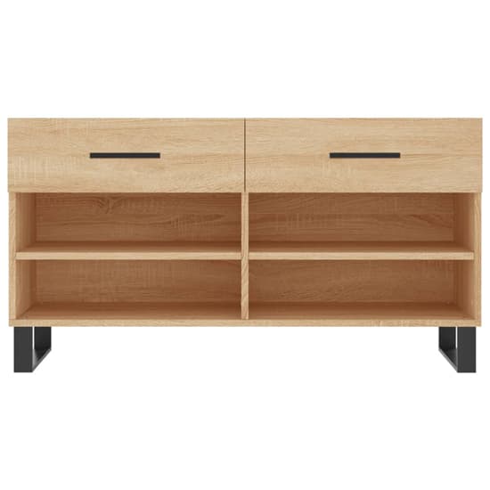 Alivia Wooden Shoe Storage Bench With 2 Drawers In Sonoma Oak_4