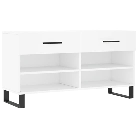Alivia Wooden Shoe Storage Bench With 2 Drawers In White_2