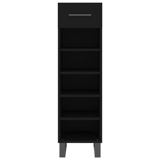 Alivia Wooden Shoe Storage Cabinet With 2 Drawers In Black_4