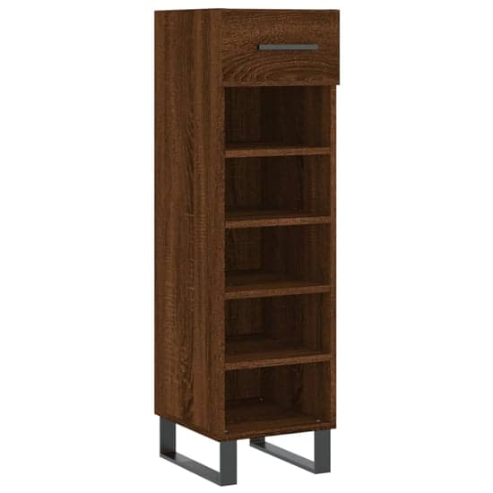 Alivia Wooden Shoe Storage Cabinet With 2 Drawers In Brown Oak_2