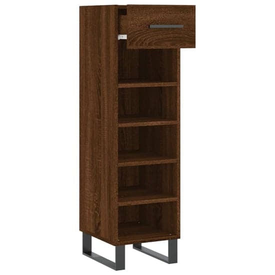 Alivia Wooden Shoe Storage Cabinet With 2 Drawers In Brown Oak_3