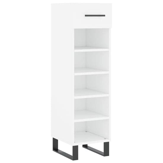 Alivia Wooden Shoe Storage Cabinet With 2 Drawers In White_2