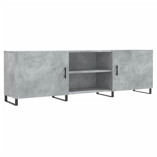 Alivia Wooden TV Stand With 2 Doors In Concrete Effect_2
