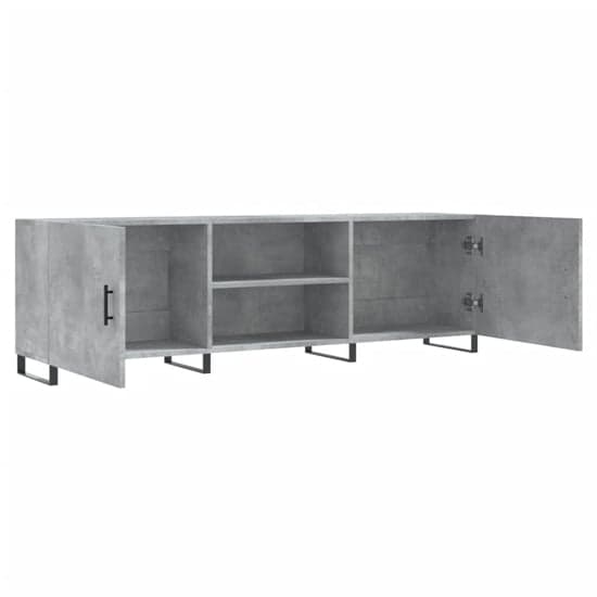 Alivia Wooden TV Stand With 2 Doors In Concrete Effect_4
