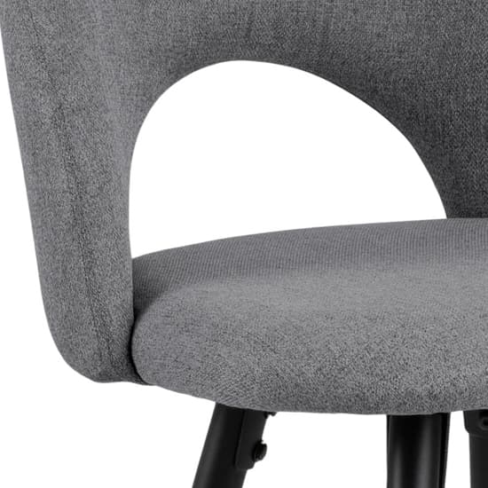 Aliya Light Grey Fabric Bar Chairs With Metal Frame In Pair_5