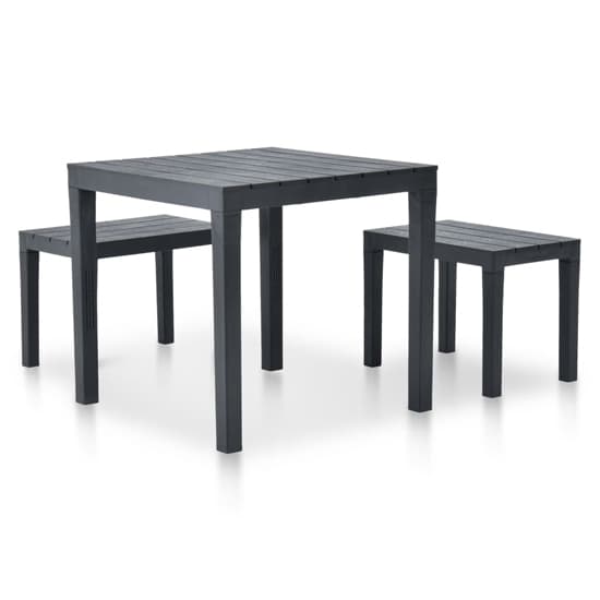 Aliza Plastic Garden Dining Table With 2 Benches In Anthracite_2
