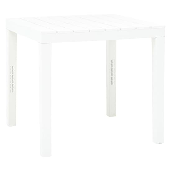Aliza Plastic Garden Dining Table With 2 Benches In White_3