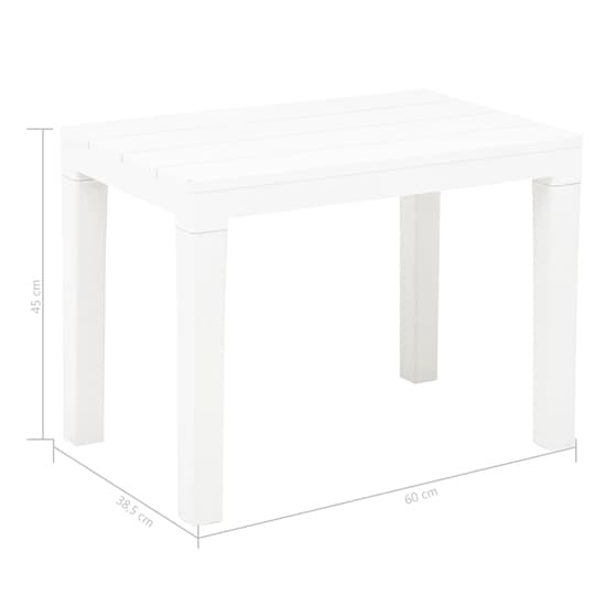 Aliza Plastic Garden Dining Table With 2 Benches In White_6