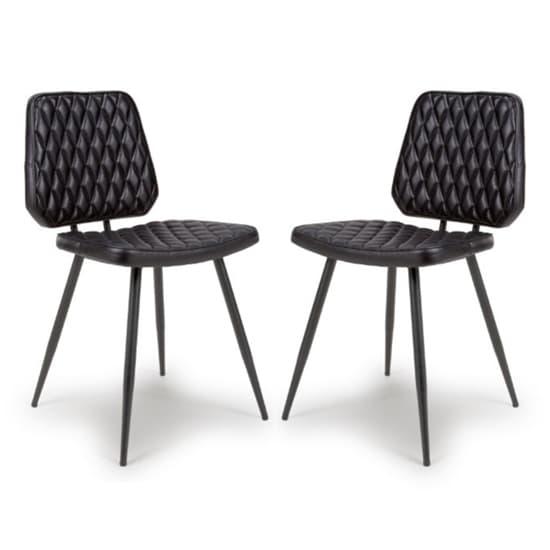 Allen Black Genuine Buffalo Leather Dining Chairs In Pair_1
