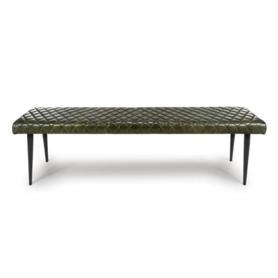 Allen Genuine Buffalo Leather Dining Bench In Green_4