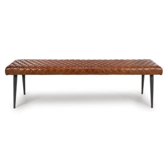 Allen Genuine Buffalo Leather Dining Bench In Tan_2