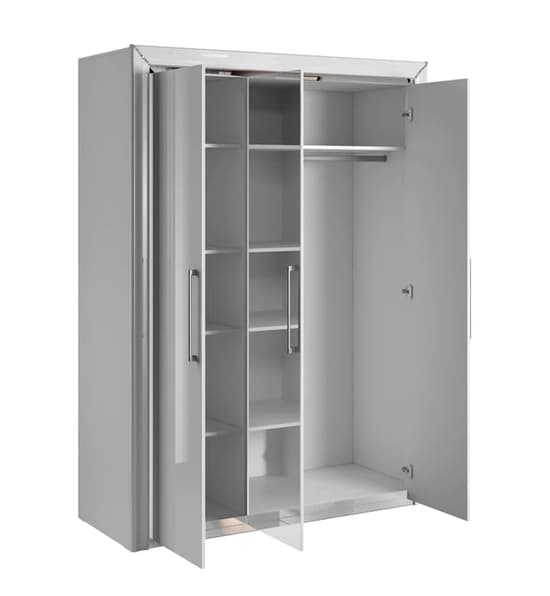 Allen Mirrored Wardrobe With 3 Hinged Doors In White_3