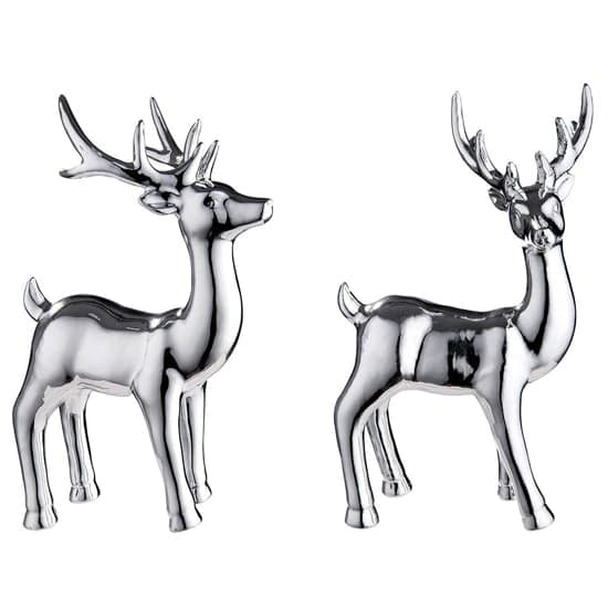 Allen Porcelain Deer Standing Sculpture In Silver_2