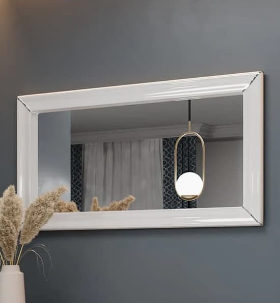 Allen Wall Mirror With White Wooden Frame_1