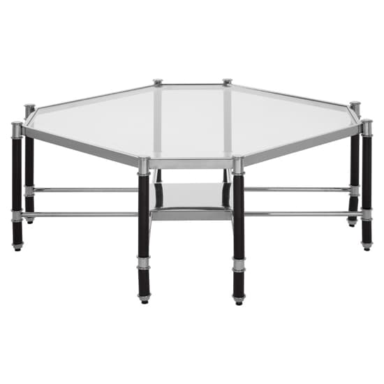 Allessa Clear Glass Coffee Table With Black And Silver Frame_3