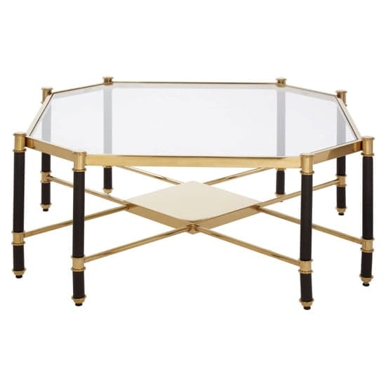 Allessa Clear Glass Coffee Table With Black And Gold Frame_2