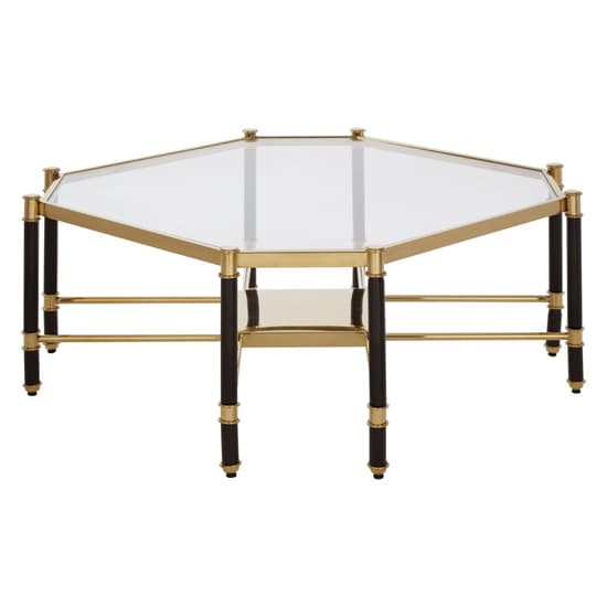 Allessa Clear Glass Coffee Table With Black And Gold Frame_3