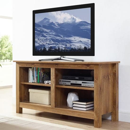 Allston Reclaimed Wood TV Stand With 2 Shelves In Natural_1