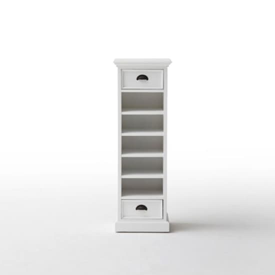 Allthorp Narrow Storage Unit With Basket Set In Classic White