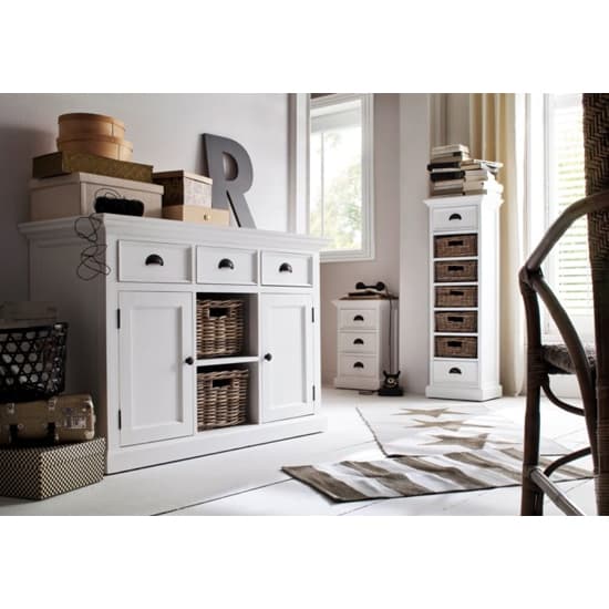 Allthorp Narrow Storage Unit With Basket Set In Classic White_6