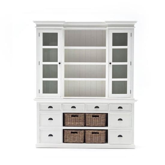 Allthorp Storage Bookcase With Basket Set In Classic White Furniture