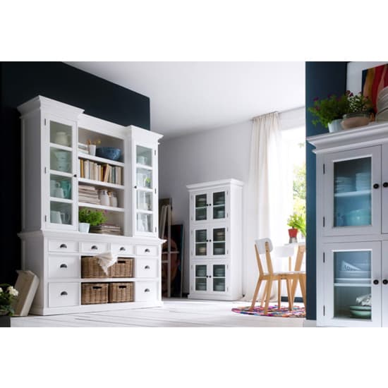 Allthorp Storage Bookcase With Basket Set In Classic White Furniture