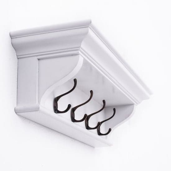 Allthorp Wooden Coat Rack In Classic White With 4 Hooks_2