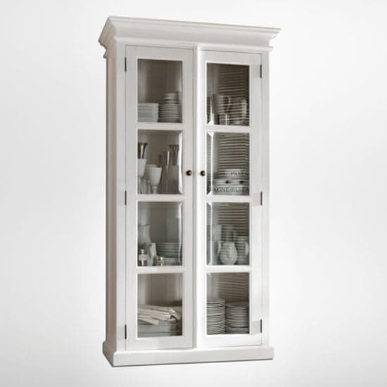 Allthorp Wooden Double Door Display Cabinet In Classic White_2