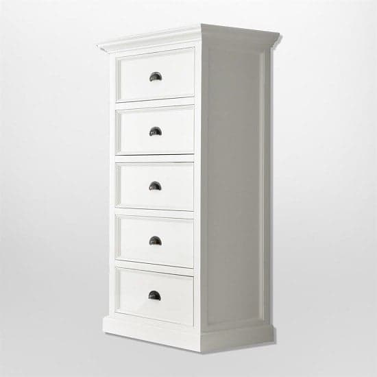 Allthorp Solid Wood Chest Of Drawers In White With 5 Drawers_2