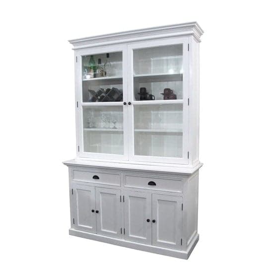 Allthorp Solid Wood Glass Display Cabinet In White With 6 Doors_2