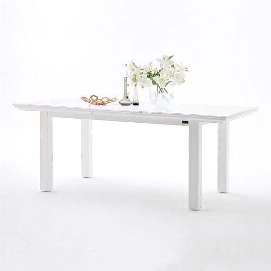 Allthorp Solid Wood Extendable Dining Table Rectangular In White