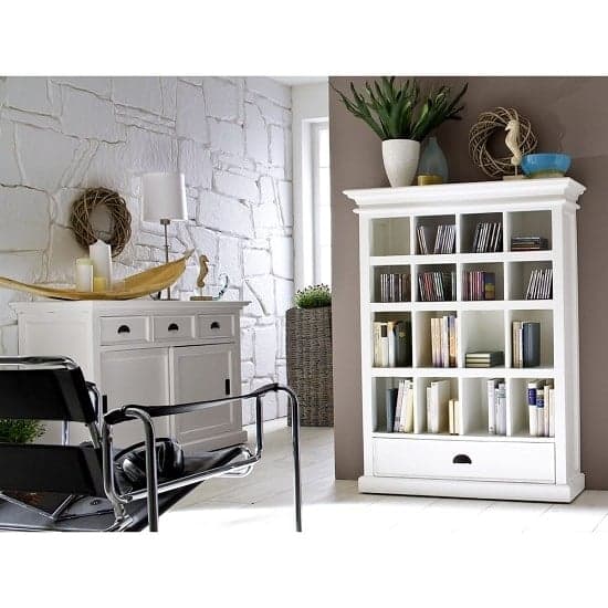 Allthorp Solid Wood Sideboard In White With 2 Sliding Doors_6