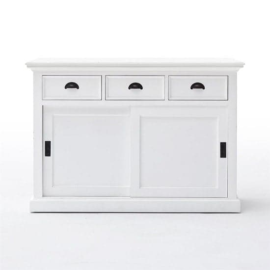 Allthorp Solid Wood Sideboard In White With 2 Sliding Doors_2