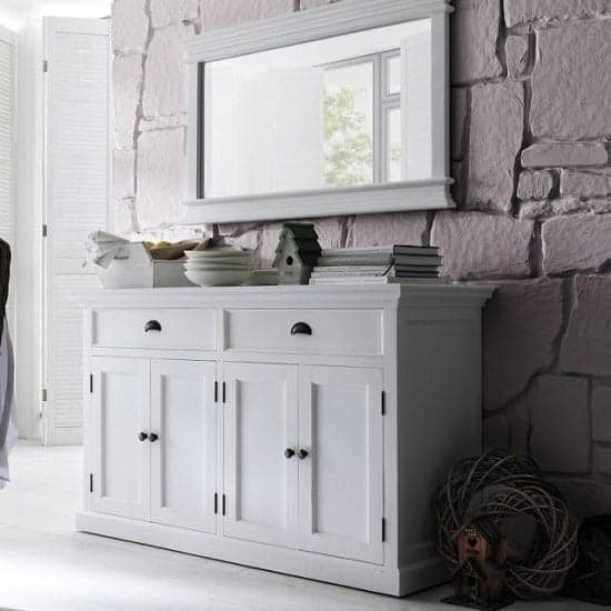 Allthorp Solid Wood Sideboard In White With 4 Doors_2