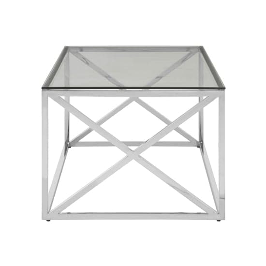Alluras Clear Glass Coffee Table With Silver Cross Steel Frame_3