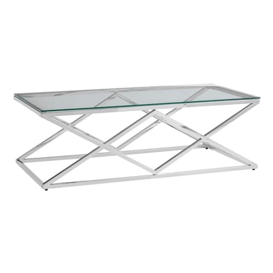 Alluras Clear Glass Coffee Table With Silver Frame_2