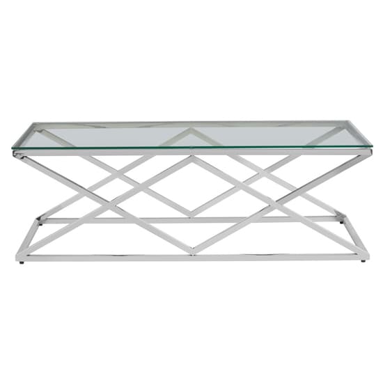 Alluras Clear Glass Coffee Table With Silver Frame_3