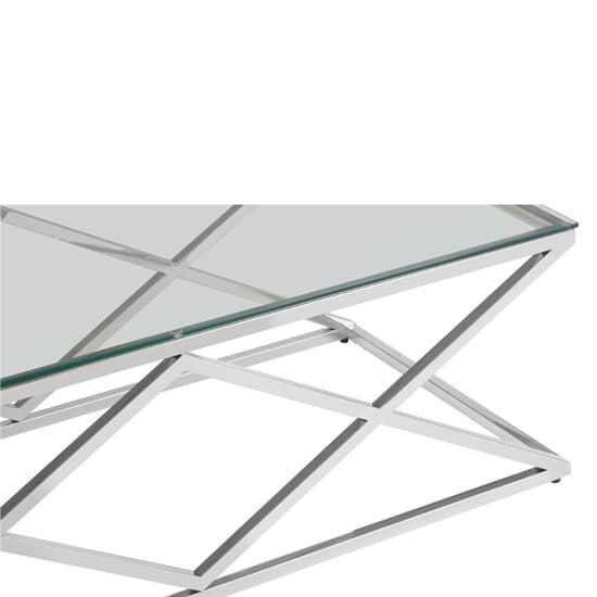 Alluras Clear Glass Coffee Table With Silver Frame_4
