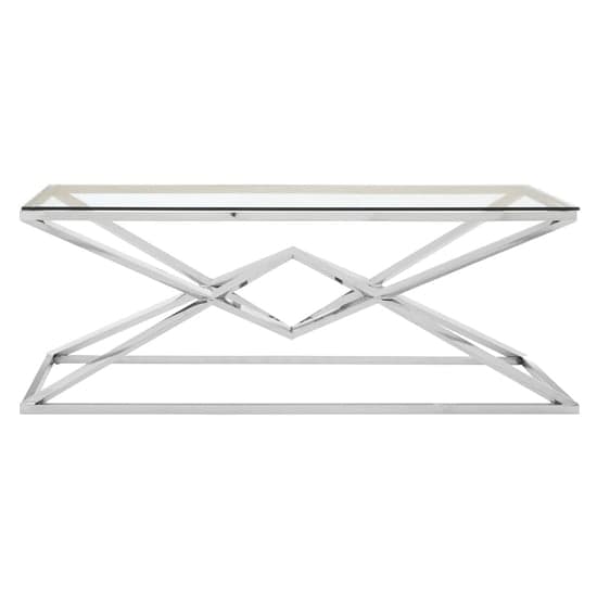 Alluras Clear Glass Coffee Table With Steel Silver Frame_2