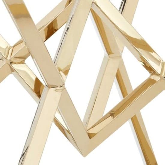 Alluras Clear Glass End Table With Cross Champagne Gold Frame_4