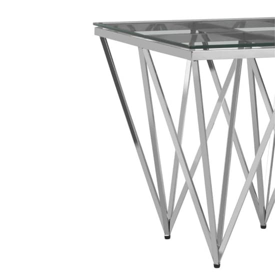 Alluras Clear Glass End Table With Silver Spike Frame_3