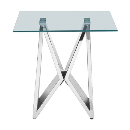 Alluras Clear Glass End Table With Silver Wing Metal Frame_2