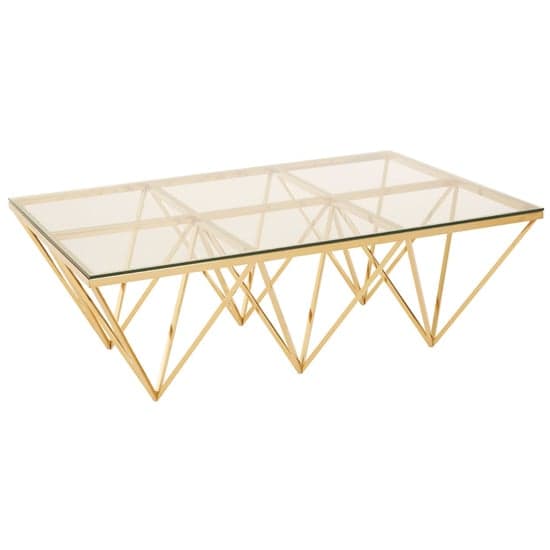 Alluras Large Clear Glass Coffee Table With Gold Spike Frame_2