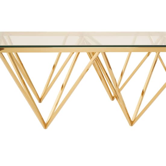 Alluras Large Clear Glass Coffee Table With Gold Spike Frame_6