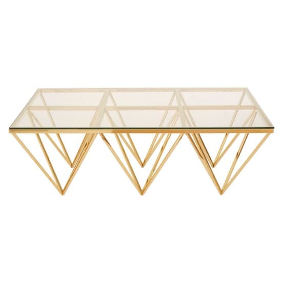 Alluras Large Clear Glass Coffee Table With Gold Spike Frame_1