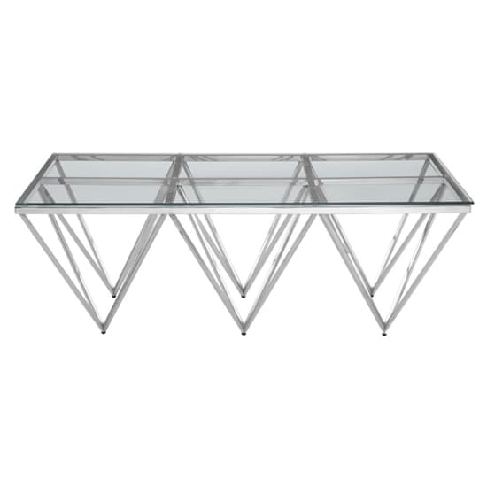Alluras Large Clear Glass Coffee Table With Silver Spike Frame_1