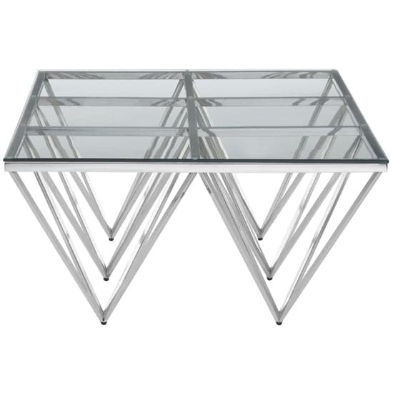Alluras Large Clear Glass Coffee Table With Silver Spike Frame_2