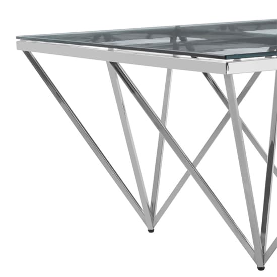 Alluras Large Clear Glass Coffee Table With Silver Spike Frame_3