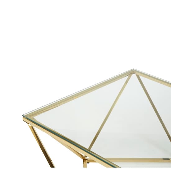 Alluras Large Clear Glass End Table With Twist Gold Frame_3